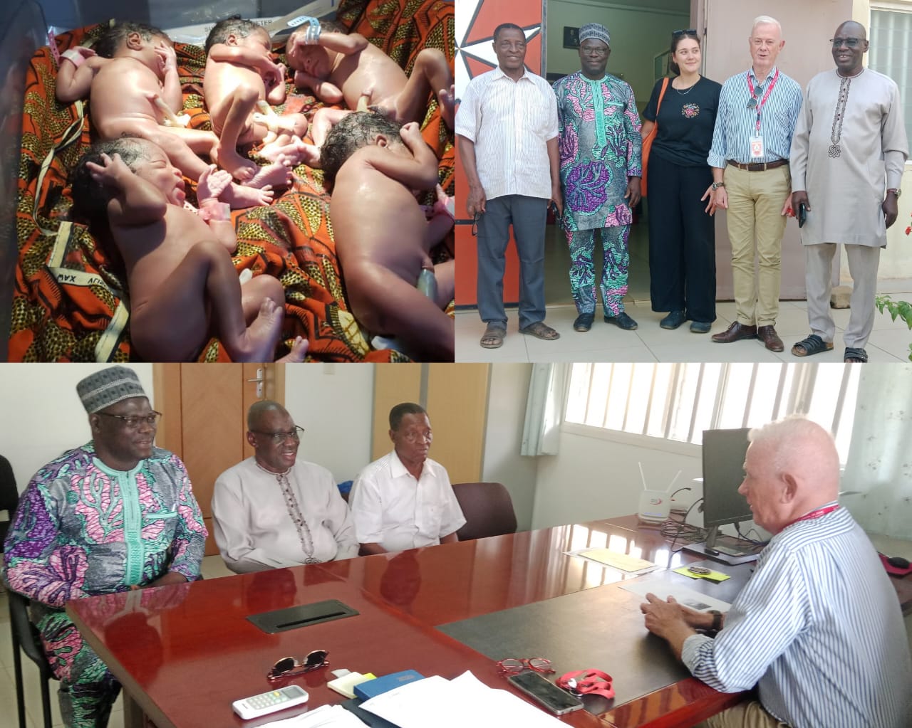 NAISSANCE DES QUINTUPLÉS À L'HÔPITAL DE ZONE PÔLE MÈRE ENFANT DE L'ORDRE DE MALTE A DJOUGOU : Le Maire Yaya IDRISSOU réconforte les parents des quintuplés